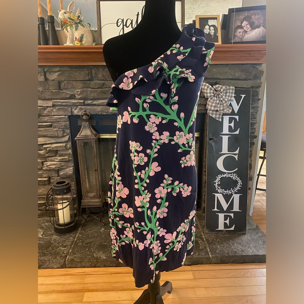 Lilly Pulitzer Winnie One Shoulder Dress Silk/Cotton Blend